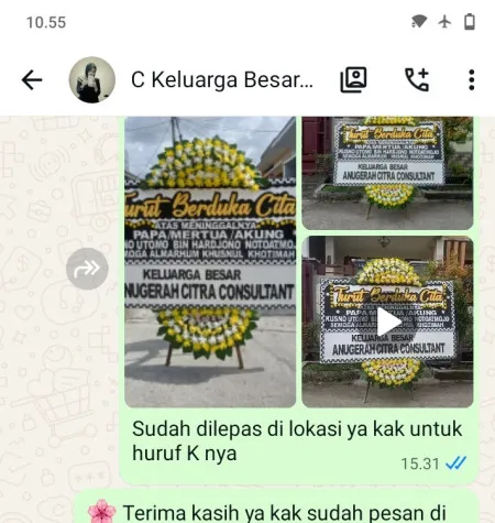 Pengiriman Papan Bunga Duka Poris Plawad Indah